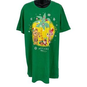 Disney Aulani 2023 Christmas Green Graphic Size XL Extra Large Tee Shirt New